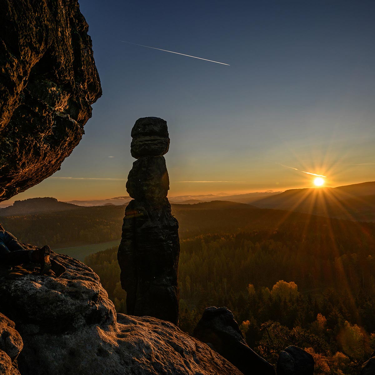 Sonnenaufgang auf dem Papststein Barbarine - Copyright Sandsteiner